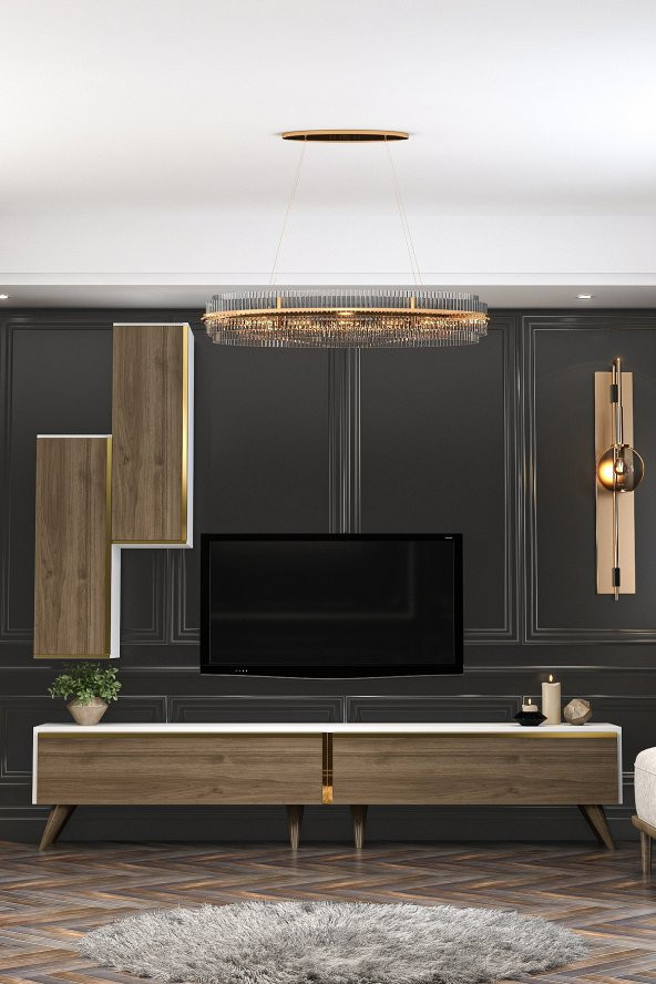 Givayo Mobilya Aspendos Tv Ünitesi Beyaz Ceviz