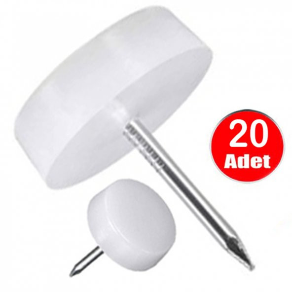 AletÇantam Çivili Poligrit Koltuk Ayağı Masa Sandalye Sehpa Koruyucu Ayak 20 Adet