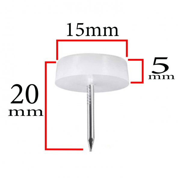 AletÇantam Çivili Poligrit Koltuk Ayağı Masa Sandalye Sehpa Koruyucu Ayak 20 Adet - 2