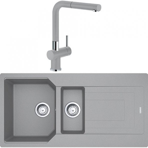 Franke Urban Ubg 651-100 1,5 Gözlü Granit Eviye + Active Plus Doccia Armatür (Stone Grey)