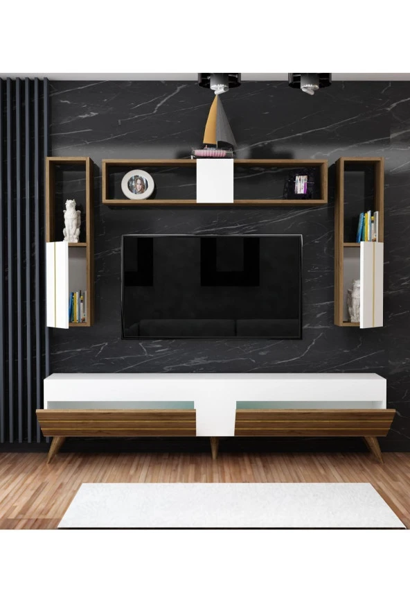 Givayo Mobilya Assos Tv Ünitesi Ceviz Beyaz - 4