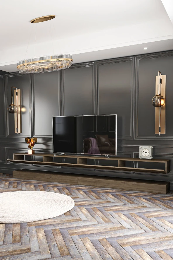 Givayo Mobilya Montana Tv Ünitesi Duvara Monte 280 Cm Ceviz - 3