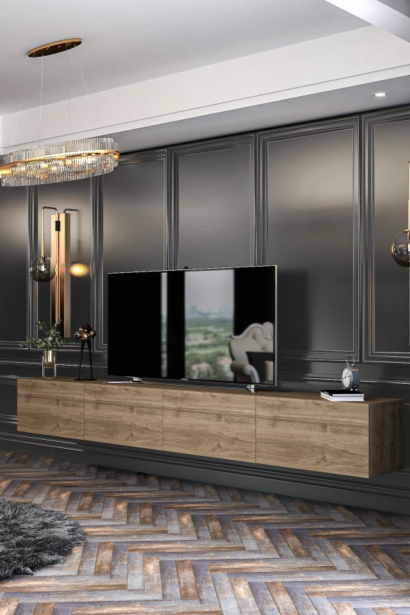 Givayo Mobilya Milan Tv Ünitesi Duvara Monte - Ayaklı Kullanım 240 Cm - 3