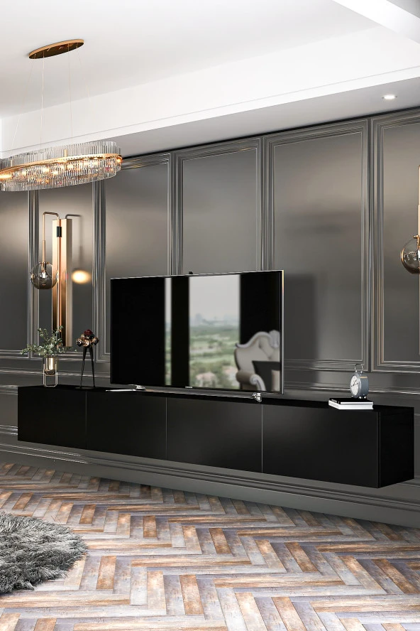 Givayo Mobilya Milan Tv Ünitesi Duvara Monte - Ayaklı Kullanım 240 cm - 4