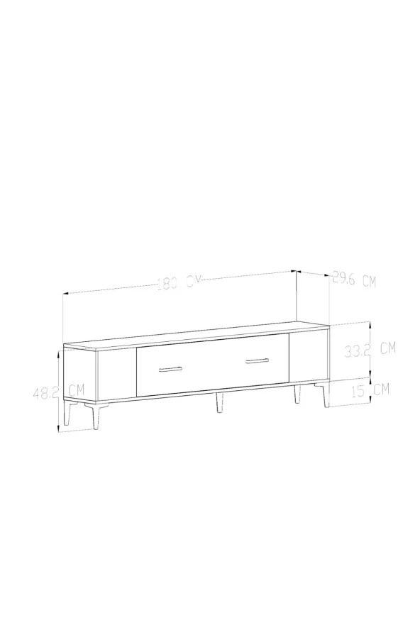 Givayo Mobilya Land Tv Ünitesi Siyah Ceviz 180 Cm - 4