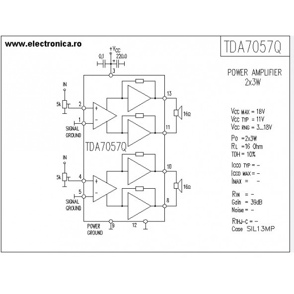 TDA7057AQ, TDA7057, SIL-13 Entegre Devre - 2