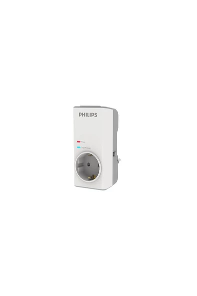 Philips Tekli Akım Korumalı Priz 1140JUL Aşırı Gerilim Korumalı Emniyet Kepengi CHP7010W Beyaz