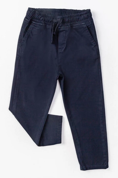 Çift Cepli Lastikli Bel Gabardin Erkek Çocuk Pantolon - 4