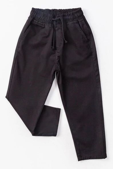 Çift Cepli Lastikli Bel Gabardin Erkek Çocuk Pantolon - 5