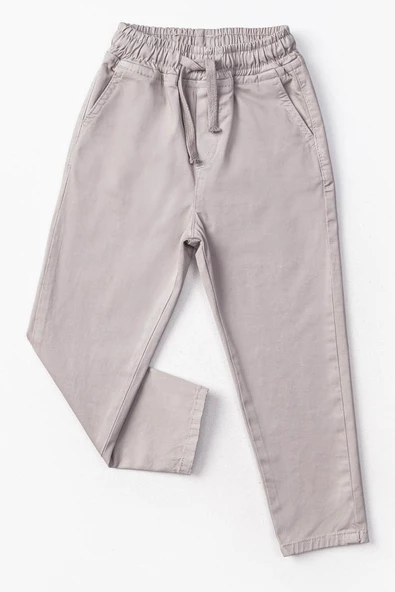 Çift Cepli Lastikli Bel Gabardin Erkek Çocuk Pantolon - 3