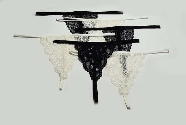 ASM1239 Kadın 6 Lı Renkli Dantel Çağırıcı İsteğim String - 4