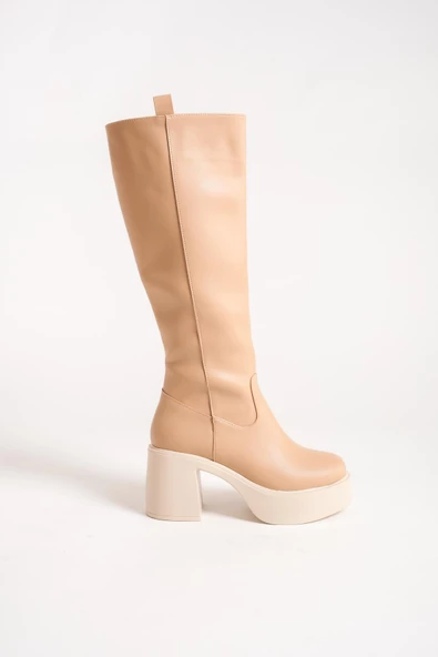 Mostar Ten Mat Kalın Platform Topuklu Günlük Çizme - 4