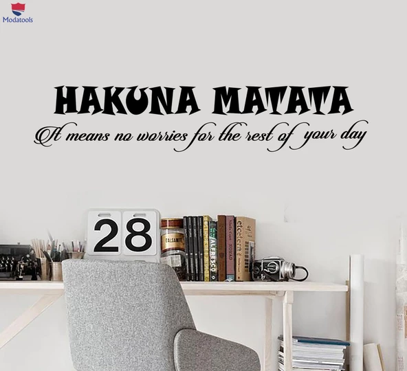 Oturma Odası, Ofis, Dükkan Duvar Sticker Etiketler Motivasyon Alıntı Sözler İlham Hakuna Matata Harfler