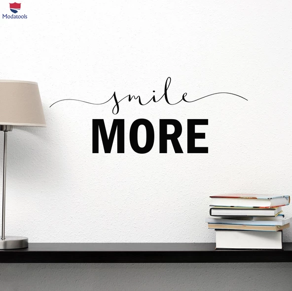 Oturma Odası, Ofis, Dükkan Duvar Sticker Pozitif Alıntı Çıkartmaları Söyleyen Daha Fazla Cümle Gülümseme