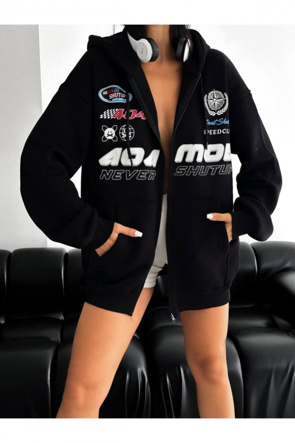 MOTORSPORT OVERSİZE KALIN SWEATSHİRT - Resim 2