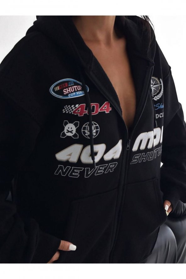 MOTORSPORT OVERSİZE KALIN SWEATSHİRT - Resim 5