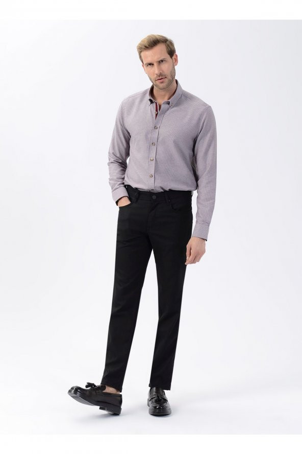 Normal Bel Normal Paça Slim Fit Siyah Erkek Pantolon Pn1014100161