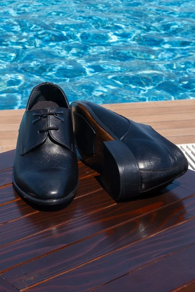 El Yapımı Oxford Model Çift Bağcık +7 Cm Boy Uzatan Gizli Topuklu Erkek Ayakkabı Damatlık Kundura - 3