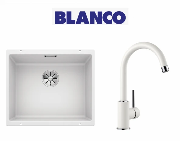 Blanco Sublıne 500-U Eviye + Mıda Beyaz Armatür Set