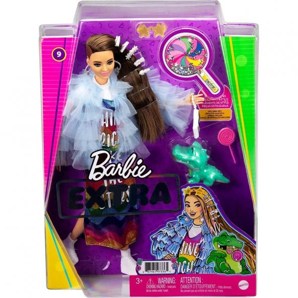 Barbie Extra Renkli Elbiseli Bebek