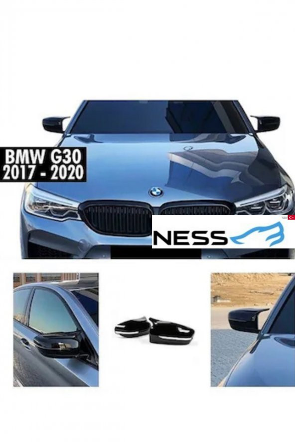 BMW 5 serisi G30 uyumlu(2017-2023) piano black yarasa ayna kapağı