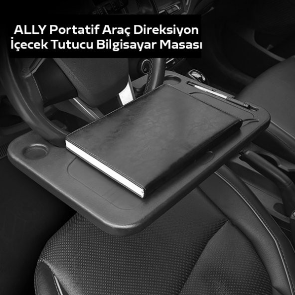 ALLY Portatif Araç Direksiyon İçecek Tutucu Bilgisayar Masası - 2