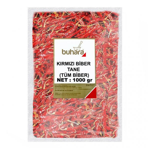 BUHARA KIRMIZI BİBER TANE (TÜM BİBER) 1000 GR