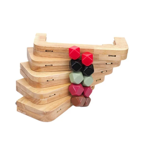Ahşap Burs Renkli Boncuklu - Natürel 20CM - 2