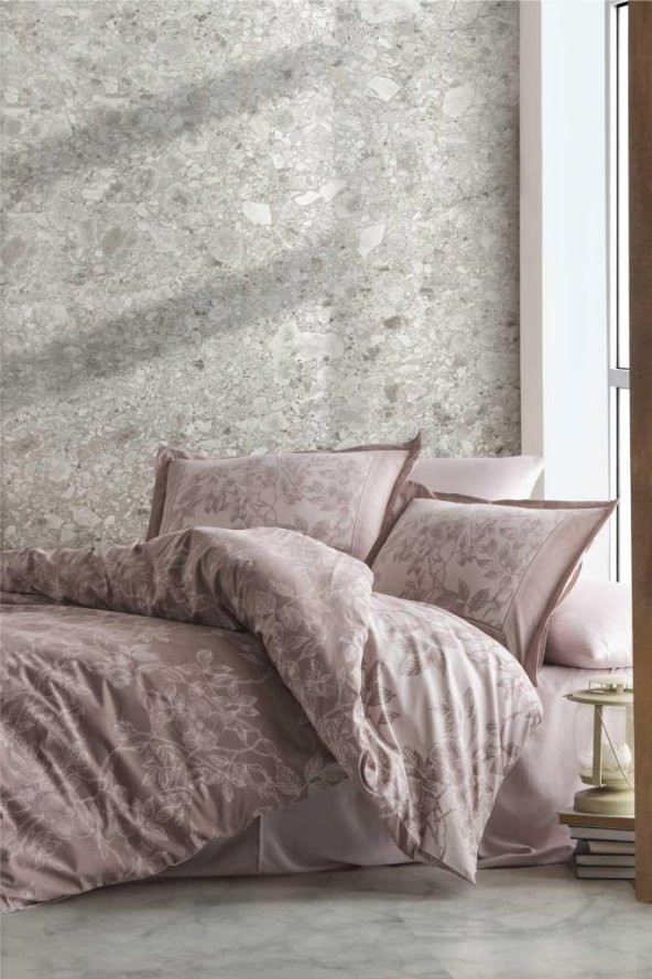 Clasy Saten Çift Kişilik Nevresim Takımı Harrisa V1 Bej ürün görseli