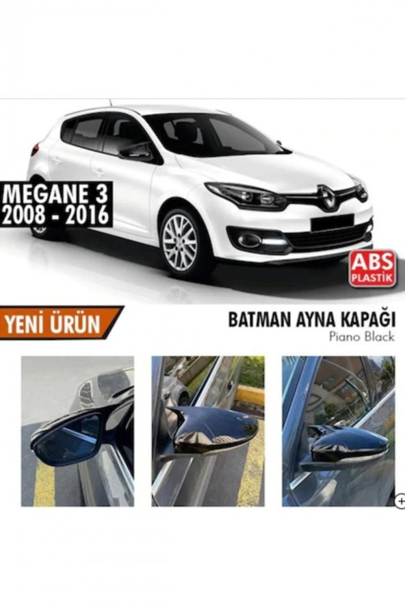 Renault Megane 3 Batman Yarasa Ayna Kapağı Piano Black