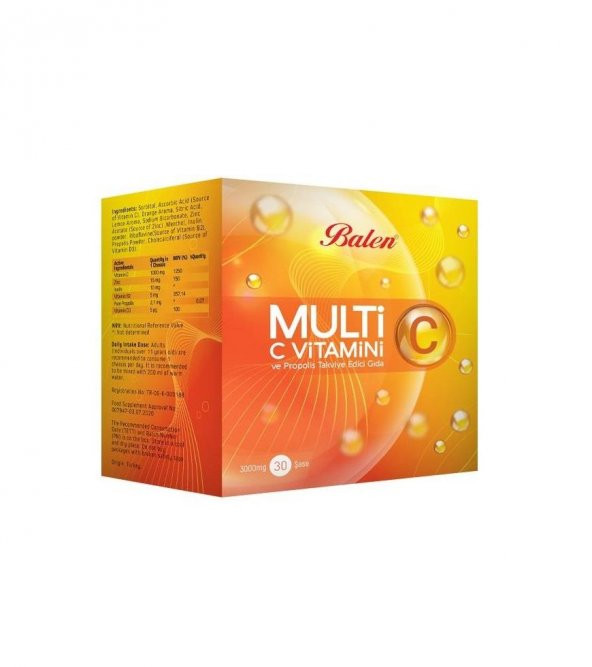 Balen Multi C Vitamini ve Propolis 3000 mg 30 Şase