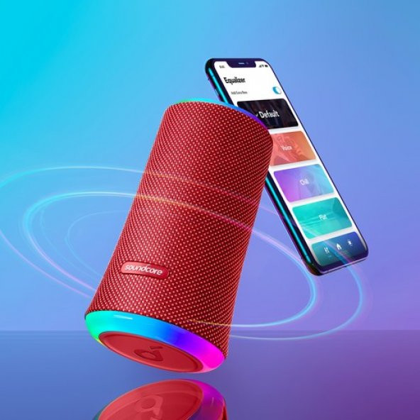 Anker Soundcore Flare II 20W Kablosuz Bluetooth Hoparlör - 360° Ses - Kırmızı- A3165 (Anker Türkiye Garantili) - Resim 5