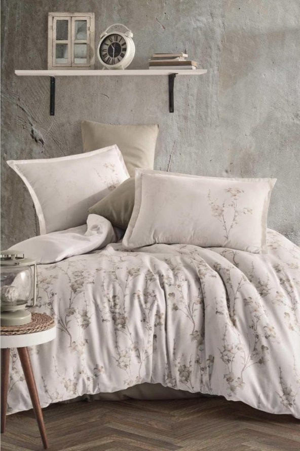 Clasy Saten Çift Kişilik Nevresim Takımı Terra V1 Kahve ürün görseli