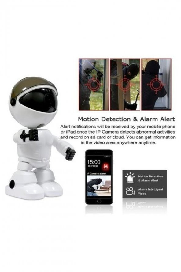 1080p Robot Görünümlü Bebek Bakıcı Wifi Ip Güvenlik Kamerası Kablosuz Gece Görüşlü - 2