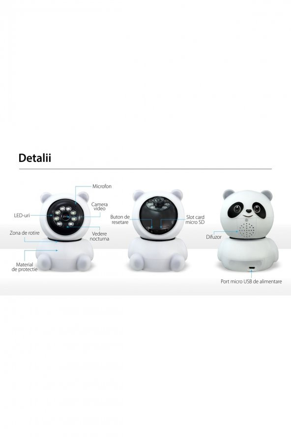 Panda 360° 1080p Ip Güvenlik Kamerası Gece Görüşlü Led Işıklı Alarmlı Ip Wifi Kamerası - 2