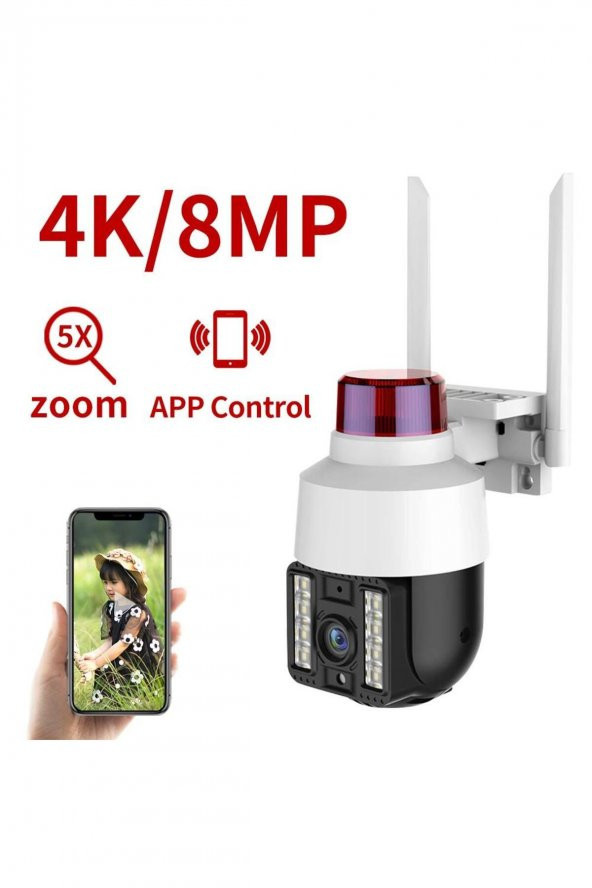 Çakarlı Speed Dome Kablosuz Dış Mekan Güvenlik Kamerası CMR21 Camera Alarm-Özellikli