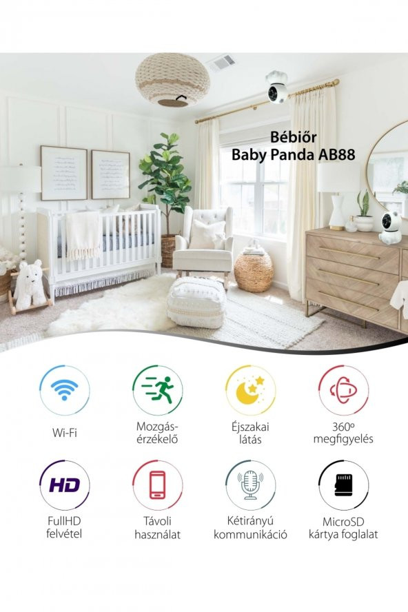 Panda 360° 1080p Ip Güvenlik Kamerası Gece Görüşlü Led Işıklı Alarmlı Ip Wifi Kamerası - 3