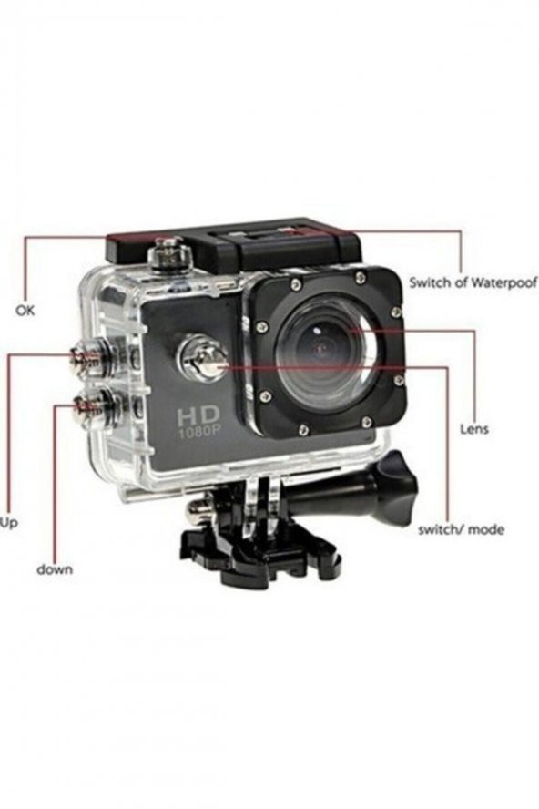 Blue Inter 1080p Act 01 Su Geçirmez Full Hd-siyah Aksiyon Kamera - 2