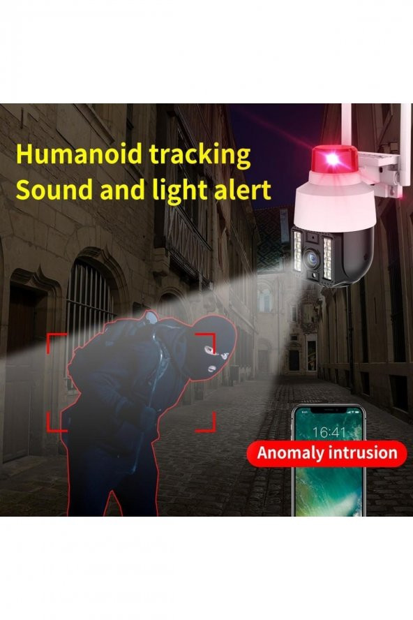 Çakarlı 8mp 4k Speed Dome Kablosuz Dış Mekan Kamera - 3