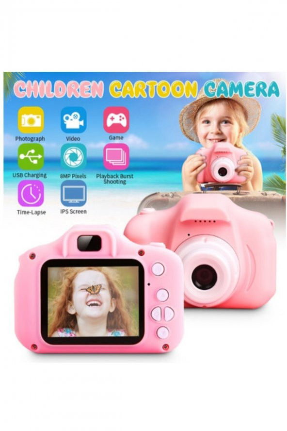 Mini Dijital Çocuk Fotoğraf Makinesi Hd 1080p Sd Hafıza Kart Girişli 5 Mp Video Makinası Öz Çekim - 2