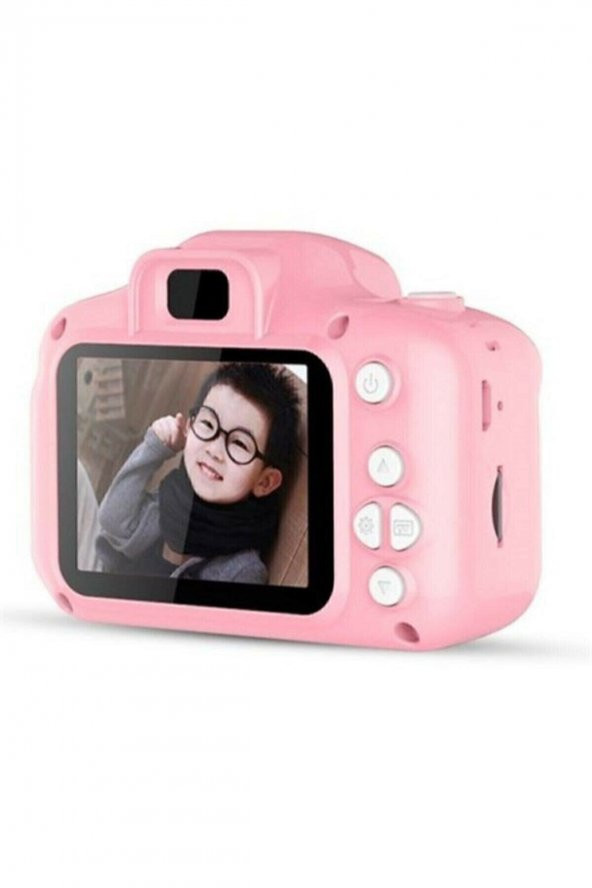 Unisex Çocuk Pembe Mini 1080p Hd 16 Sd Kart Kamera İçin Dijital Fotoğraf Makinesi