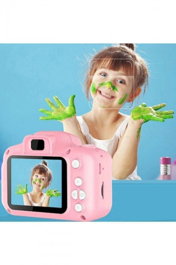 Unisex Çocuk Pembe Mini 1080p Hd 16 Sd Kart Kamera İçin Dijital Fotoğraf Makinesi - 3