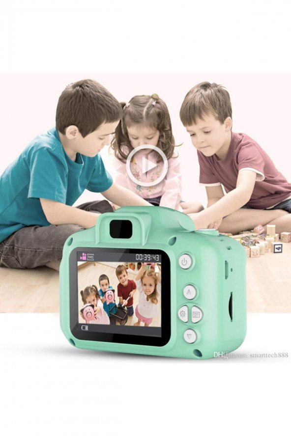 Mini 1080p Çocuklar Için Dijital Fotoğraf Makinesi Oyun Yüklü Hd