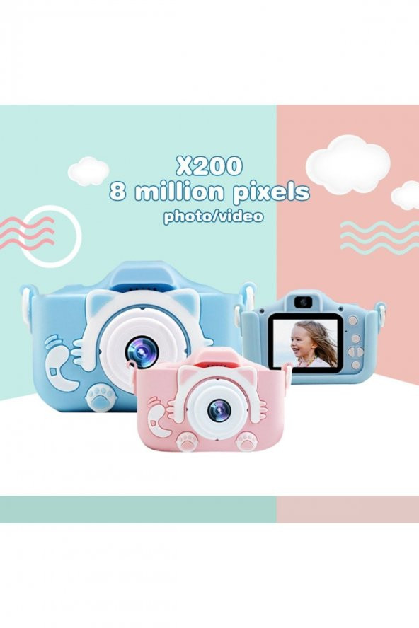 Mini Eğitici Çocuk Fotoğraf Makinesi Kılıflı Kamera Çocuklar Için Dijital Fotoğraf Ve Oyun Makinesi - 3