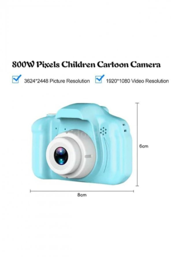 Mini 1080p Çocuklar Için Dijital Fotoğraf Makinesi 8 Gb Sd Kart - 3