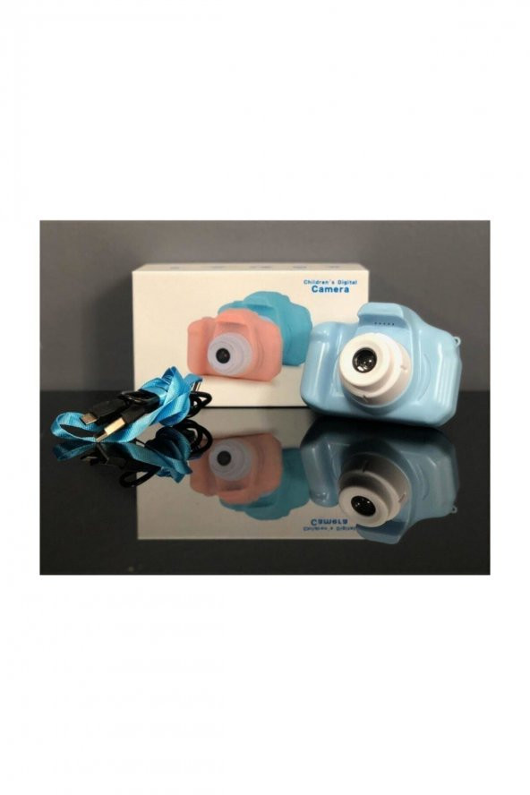 Unisex Çocuk Mavi  Mini Hd 1080p Dijital Fotoğraf Makinesi Cmr9 - 2