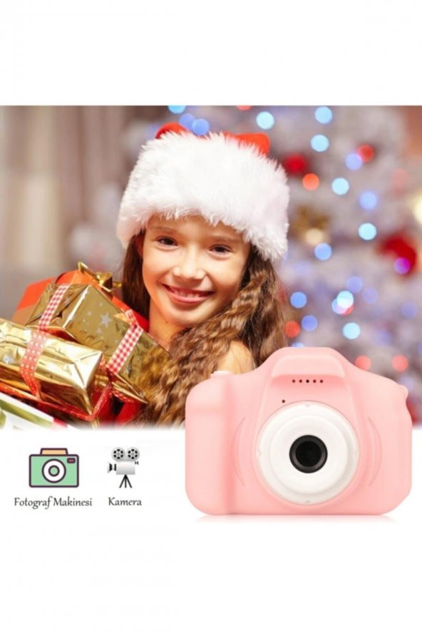 Mini Çocuk Kamerası 1080p Hd Video Çekim Kalitesi Cmr9 Dijital Fotoğraf Makinesi Pembe - 3