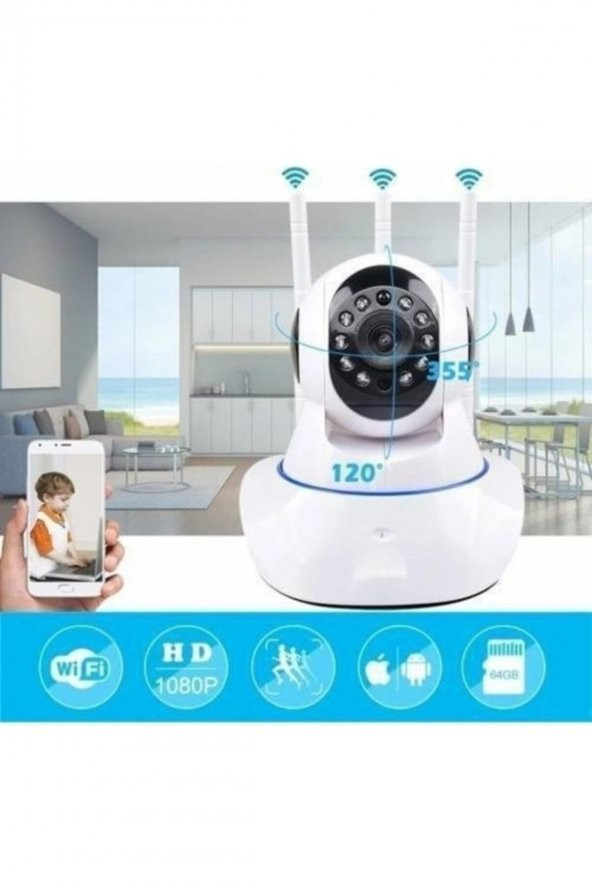 Kingboss Ip-26 Hareket Sensörlü 3 Antenli Kablosuz Bebek Telsizi Ve Ip Güvenlik Kamerası - 3