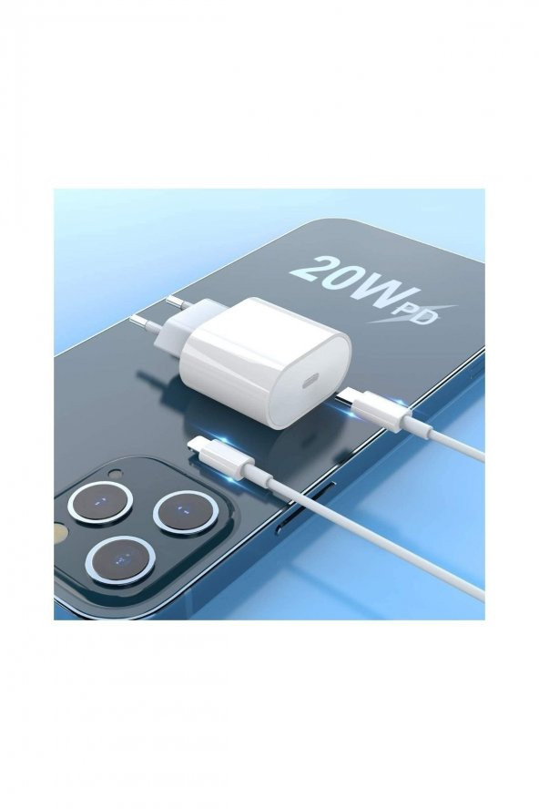 Iphone 8x1112 Pro Max & Üstü Modellere Uyumlu 20w Usb-c Power Adapter Type-c To Lightning Cable
