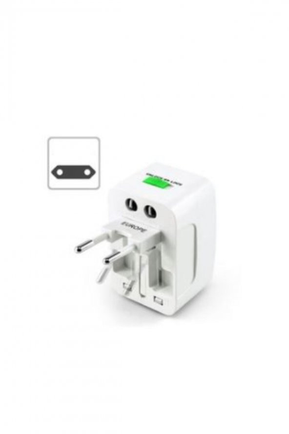 Uluslararası Seyahat Şarj Adaptörü Dönüştürücü+her Ülkeye Uygun - 3